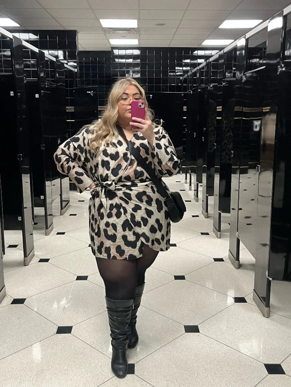 H&M Leopard Print Tie Front Top XXL Plus Size Flowy Blouse Animal Print - Picture 2 of 5